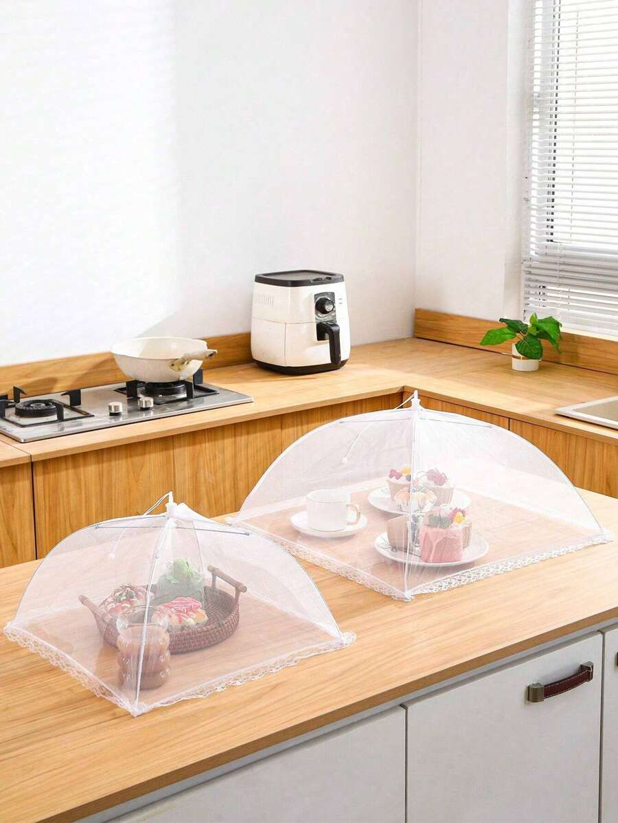 1 件大型可折叠食物罩，食物帐篷，防蝇厨房和户外露营网状帐篷，弹出式食物网，户外网状食物罩，野餐配件，户外食物罩，可重复使用和可折叠圣诞节节日礼物 - 白色 - 查看 1