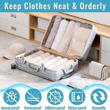 12 件套真空压缩袋，包括 6 个大号和 6 个中号，节省空间的收纳袋，适合旅行和家庭整理，适用于衣服和行李打包