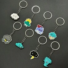 8 件装卡通云形钥匙扣时尚包包配饰个性派对小礼物伴娘礼物夏季