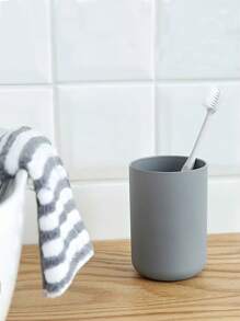 1 pieza Vaso de plástico para cepillo de dientes para el hogar, vaso de enjuague de unicolor simple, vaso portacepillos de dientes, vaso de baño de gran capacidad, decoración de baño para el hogar, decoración de otoño, de vuelta a la escuela