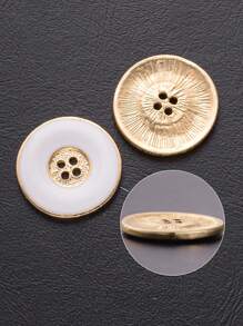 7pcs/Pack Elegant White Metal Buttons, High-End Fashion Decorative Buttons For Coats, Jackets, Sweaters - Multicolor - View 4