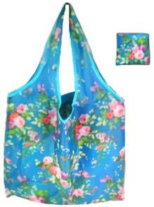 1 bucă geantă de cumpărături impermeabilă, de capacitate mare, design reutilizabil cu model floral și animal, geantă de mână pliabilă, ușoară, portabilă cu formă dreptunghiulară, potrivită pentru alimente, depozitare, călătorii