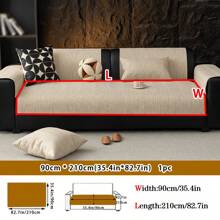 1pc All-Season Linen-Like Sofa Cushion Cover, Style Pet-Friendly Anti-Dirty Anti-Slip Sofa Slipcover, Scratch Resistant For L-Shaped Combo Sofa And 1/2/3/4 Seat Sofa (Sold Individually), Spring/Autumn