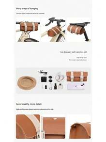 Retro Bicycle Bag Universal Front/Rear Models Mountain Bike Commuter Single Bike Decor Bag Riding Accessories - Multicolor - View 3