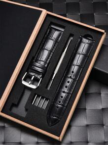 Geprägter Lederarmband 18mm 20mm 22mm universell mit Geschenkbox Verpackung, Geschäfts-Ersatzuhrarmbänder