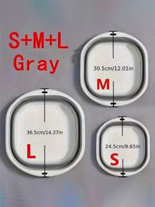 1/3pcs Convenient & Stylish Folding Gray Wash Basin, Portable Collapsible Wash Basin For Face, Vegetables, Lingerie, Foot Soak, For Home, School, Office, Car, Space-Saving (Baby-Material), Easy To Clean, Lightweight & Expandable Home Bathroom Decor Fall Decor Back To School