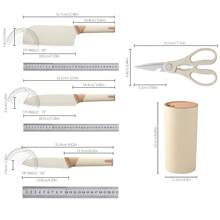 5pcs Set Coffee-Color Anti-Oxidation Non-Stick Knives With Knife Holder, Ladies' Dedicated Meat, Vegetable, Fruit And Bone Cutting Kitchen Knife Set