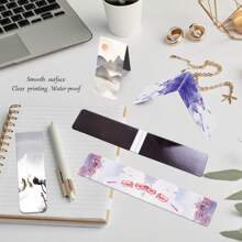 10 件水墨画风格磁性书签，适合女士、男士、爱书人、学生教师阅读的页面标记（4.72 英寸 * 0.79 英寸） - 水墨風格 - 查看 6