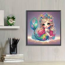 1pc 11.8" X 11.8" (30cm X 30cm) Asymmetrical Shaped 5D Diamond Painting Kit DIY Set, Woman Portrait Design For Wall Decor, Ornament, Suitable For Beginner, Adult Gift, Thanksgiving Gift