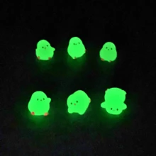 6 pièces Éléments de charme 3D adorables en forme de poulet jaune fluorescent, fabriqués en résine ABS. Accessoires de décoration animale amovibles et non intégrés, DIY. - Jaune citron - Voir 9