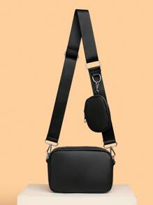 Bolsa de ombro diagonal masculina, duas peças, mini bolsa de ombro pequena, carteira para moedas, bolsa transversal masculina, bolsa quadrada, mini com porta-moedas, à prova d'água com alça ajustável, itens essenciais para viagem, bolsa de verão, mini bolsa, itens essenciais para estudantes, bolsa lateral masculina