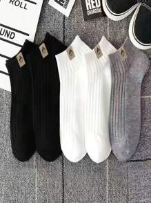 5 Pairs Men's Versatile Short Thick Socks, Suitable For Autumn/Winter, Students, Sports, And Couples - Multicolor - View 6