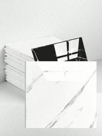 14 piezas de 30*30cm Baldosas de vinilo autoadhesivas y removibles, pegatinas de baldosas impermeables adecuadas para cocina, dormitorio, sótano, baño (estilo mármol) Decoración del hogar Alfombra de baño Alfombra de piso Decoración de otoño Accesorios de baño