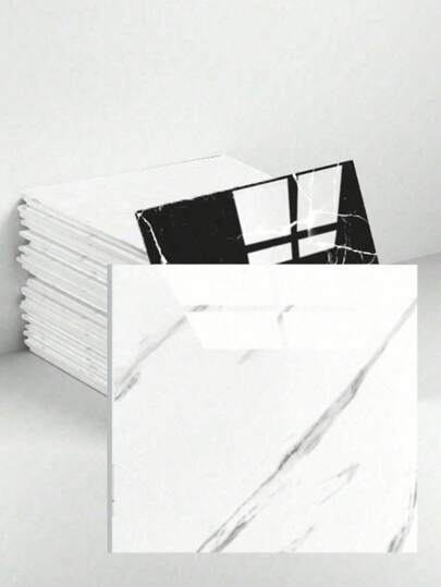 14 件 30*30 厘米自粘可移除乙烯基地板砖，防水瓷砖贴纸适用于厨房、卧室、地下室、浴室（大理石风格）家居浴室装饰浴室地毯地毯秋季装饰浴室配件