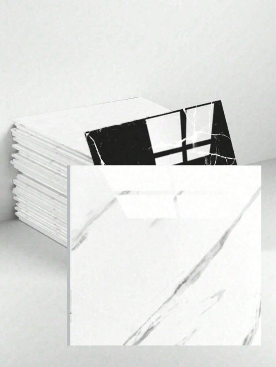 14 件 30*30 厘米自粘可移除乙烯基地板砖，防水瓷砖贴纸适用于厨房、卧室、地下室、浴室（大理石风格）家居浴室装饰浴室地毯地毯秋季装饰浴室配件