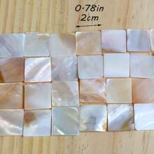 “奢华”50 块方形纯白色 100% 中国淡水贝壳仿珍珠母马赛克瓷砖适用于室内装饰瓷砖 - 如圖 - 查看 2