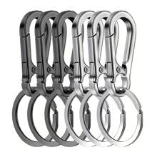 6 piezas Llavero de metal, Llavero desmontable, Llavero de metal, Clip de llavero tipo mosquetón, Unisex - Multicolor - Ver 11