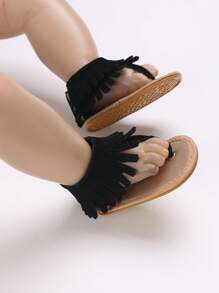 Summer Tassel Simple Breathable Non-Slip Sandals For Infant Boy And Girl, Infant Newborn Shoes