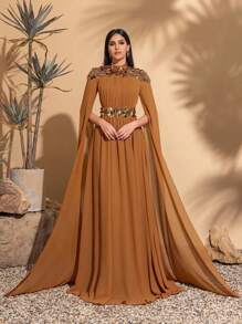 Sequin Chiffon, Super Long Sleeves, Cocktail Party Evening Wear, Elegant And Stylish Dresses, Ladies' Long Dresses, Party And Cocktail Dresses, 2025 New, New Women's Dresses, Host Performance Dresses, Bridesmaid Dresses, PROM Evening Dresses, Concert Performance Dresses, Awards Ceremony Dresses, Fashion Boutique Dresses.