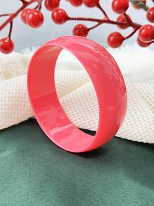 1 pulseira larga de acrílico, design exagerado multicolorido, pulseira redonda de acrílico dinâmica de cor gelatinosa, uso diário feminino de verão ou decoração de festival
