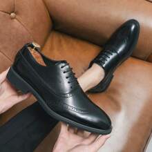 Slip-On Loafers For Men, Casual Leather Flat Shoes, Black Shoe, Korean Style British Leisure Driving Sneakers - Black - View 1