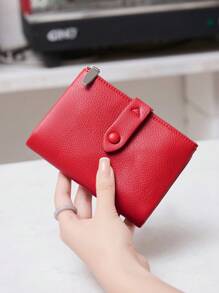 MIYIN Soft Leather Wallet Ladies Bifold Slim Wallets Credit Card Holder With Double Zipper Pocket Wallet Purse Wallet Mini Wallet Small Wallet