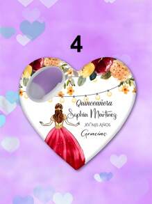 1pc/Bulk Customized 15th Birthday Party Favor, Princess Rose Heart-Shaped Bottle Opener, Sweet 15th Birthday Fridge Magnet, 15th Birthday Party Guest Gift Souvenir, Suitable For 15 Year Old Girls - Multicolor - View 24