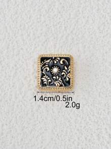 6pcs/Pack Vintage Pattern Resin Oil Drop Metal Buttons, For Uniform, School Wear, Sweater, Cardigan, Jacket, DIY Bags, Gift Box, Handicraft