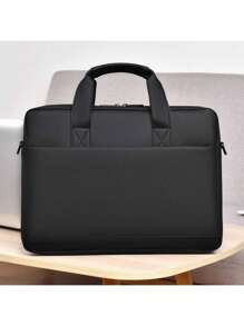 Fashionable Film - Leather Shoulder Bag: Roomy Interior For 14 Or 16 - Inch Laptop, Mobile, And Office Gear Hand Bag - Black - View 10