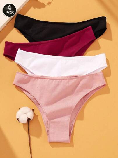 VKME 4 Stück nahtlose Höschen mit niedriger Taille, Unterwäsche