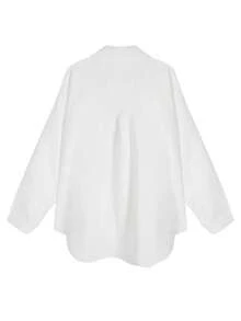 休闲宽松纯色长袖衬衫，适合秋季和春季