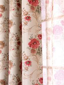 1 Peça Cortina Blackout de Estilo Pastoril Moderno Estampada para Sala de Estar, Quarto, Varanda, Janela