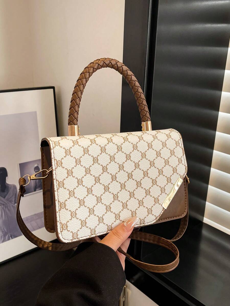 2025春季新款时尚百搭单肩斜挎包，高端小众设计女士腋下手提包 - 白色 - 查看 1