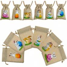 24pcs Easter Bunny Rope Gift Bags, Twine Party Favor Bags For Easter Egg Decoration And Gift Wrapping Supplies, For Mother's Day, Bridesmaid Gifts, Graduation Gifts, Birthday Gifts, Wedding Gifts
