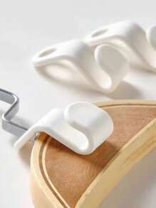 50pcs Clothing Hangers Hooks, Stackable Coat Hooks For Wardrobe Organizer, Space Saving Multi-Function Home Hanging Clips - White - View 3