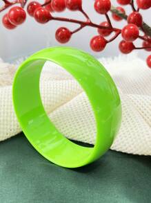 1 pulseira larga de acrílico, design exagerado multicolorido, pulseira redonda de acrílico dinâmica de cor gelatinosa, uso diário feminino de verão ou decoração de festival
