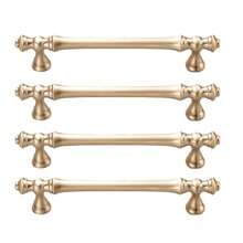 2pcs/4pcs Brushed Brass Cabinet Knobs, Golden Zinc Alloy Metal Handles For Kitchen Cupboards & Vanity Drawers, Durably Crafted For Home Renovation - Cabinet Hardware Pulls