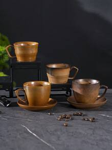 1pc Retro Coffee Cup, Ceramic Kiln Color Changing Mug, Personalized Cup, Latte Mug, Office Water Cup, Couples Cup, Afternoon Tea Cup, Herbal Tea Cup