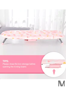 Folding Tabletop Ironing Board With Stand - 粉色 - 查看 3