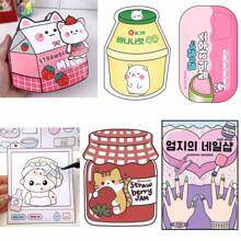 1pc Creatieve Cartoon DIY Aankleedsticker Stil Boek (Inclusief Gereedschapsset) - Papierkunst Thema Set (Moet Je Zelf Maken, Voel De Plezier Van Het Maken), Stressverlichtende Knijp Speelgoedboek - Gemaakt Van Papiermateriaal