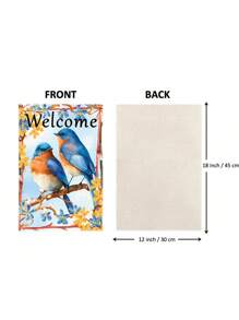 Bandera de jardín temática de primavera y verano, diseño de una sola cara, de poliéster lino impermeable, con patrón de colibrí, lavable a máquina, de 12x18 pulgadas, adecuada para decoración de jardines y patios exteriores, decoración de cumpleaños, bodas, fiestas, graduación, hogar, tapices