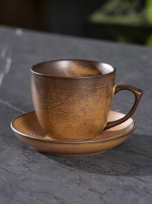 1pc Retro Coffee Cup, Ceramic Kiln Color Changing Mug, Personalized Cup, Latte Mug, Office Water Cup, Couples Cup, Afternoon Tea Cup, Herbal Tea Cup