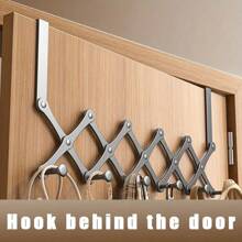 Multi-Function No-Drill Stainless Steel Hanging Hook, Door Back Towel Robe Hat Storage Rack, Space Saving Door Hook
