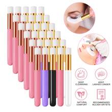mulynsie 30 piezas de cepillos de champú para pestañas con contenedor, cepillo de limpieza para extensiones de pestañas, cepillo de limpieza de poros nasales, herramienta para eliminar puntos negros y brochas de limpieza facial para cosméticos