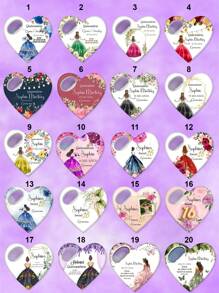 1pc/Bulk Customized 15th Birthday Party Favor, Princess Rose Heart-Shaped Bottle Opener, Sweet 15th Birthday Fridge Magnet, 15th Birthday Party Guest Gift Souvenir, Suitable For 15 Year Old Girls - Multicolor - View 7
