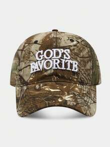 God's Favorite Embroidered Camo Splatter Print American Baddie Baseball Cap, Streetwear Snapback (Printed Pattern And Hang Tag Random) - A - View 14