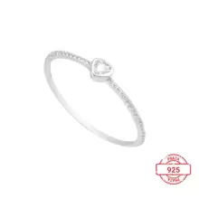 Ronel Joias Genuine 925 Silver Heart Ring With Zirconia - 銀色 - 查看 1