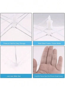 1个大号可折叠食物罩，防蝇，适用于厨房、户外露营、网状帐篷