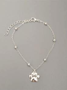 1pc Adjustable Anklet With Paw Print Charm Bohemian Style Jewelry - one-size - View 6