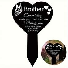 Concrete Tombstone Marker: Waterproof Acrylic Tombstone, For Commemorating Deceased Brothers - Suitable For Cemetery Memorial Garden Marker, Outdoor Yard Gravesite Decoration, One Piece; Memorial Sign For Loved Ones, Acrylic Sun-Blocking Memorial Stake, Memorial Stake, Acrylic Gravesite Marker, Easter Black Memorial Garden Stake, Mourning Gravesite Stake, Outdoor Yard Gravesite Waterproof Gravesite Decoration Gifts Birthday Graduation
